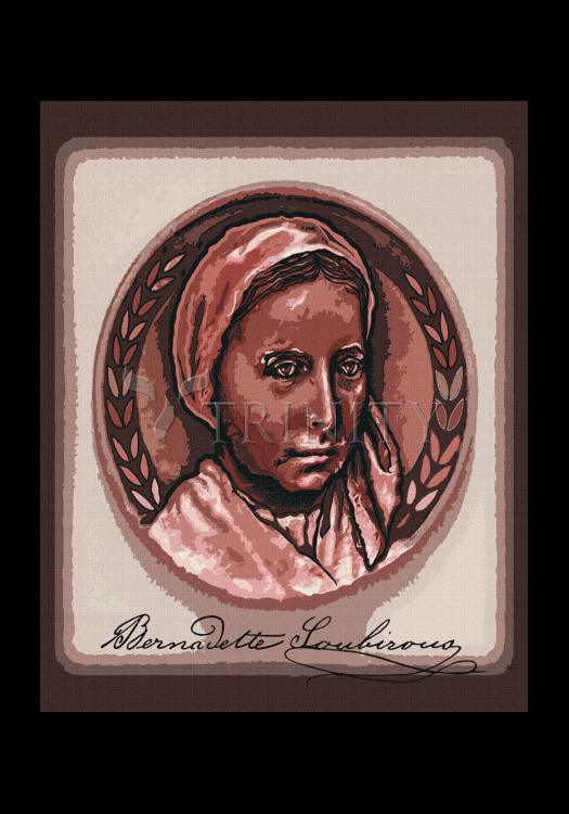 St. Bernadette of Lourdes - Portrait with Signature - Holy Card by Dan Paulos - Trinity Stores