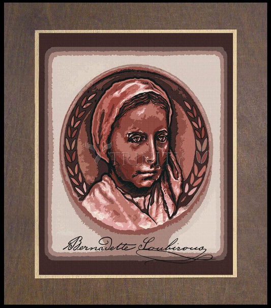 St. Bernadette of Lourdes - Portrait with Signature - Wood Plaque Premium by Dan Paulos - Trinity Stores