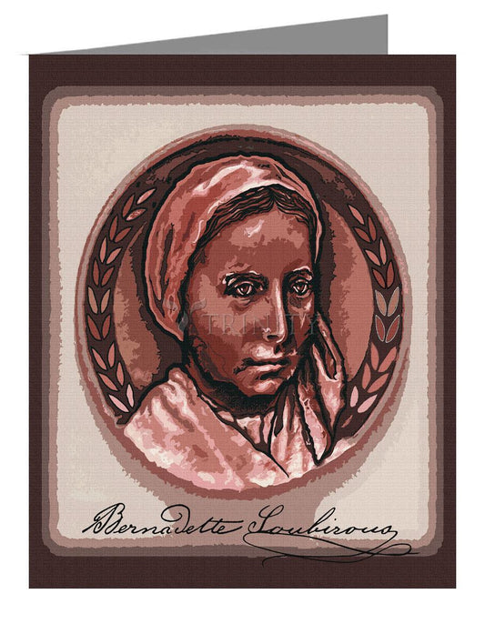 St. Bernadette of Lourdes - Portrait with Signature - Note Card by Dan Paulos - Trinity Stores