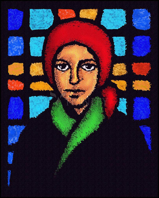 St. Bernadette of Lourdes - Stained Glass - Wood Plaque by Dan Paulos - Trinity Stores