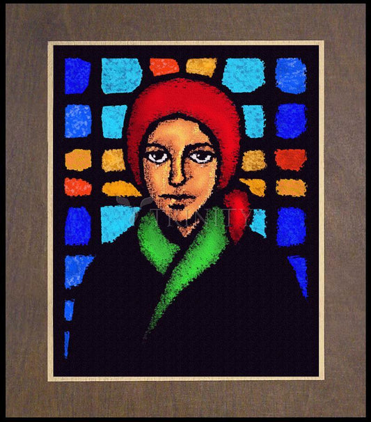 St. Bernadette of Lourdes - Stained Glass - Wood Plaque Premium by Dan Paulos - Trinity Stores