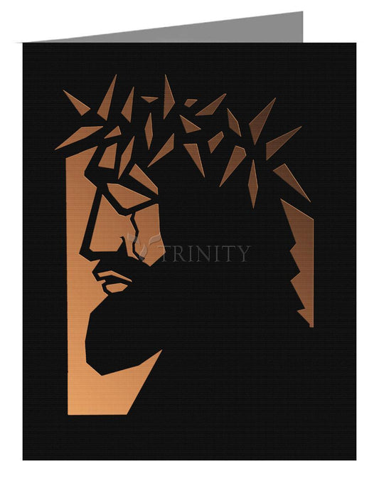Christ Hailed as King - Brown Glass - Note Card Custom Text by Dan Paulos - Trinity Stores