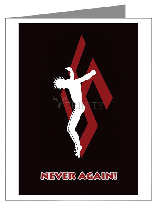 Crucifix - Never Again - Note Card Custom Text by Dan Paulos - Trinity Stores