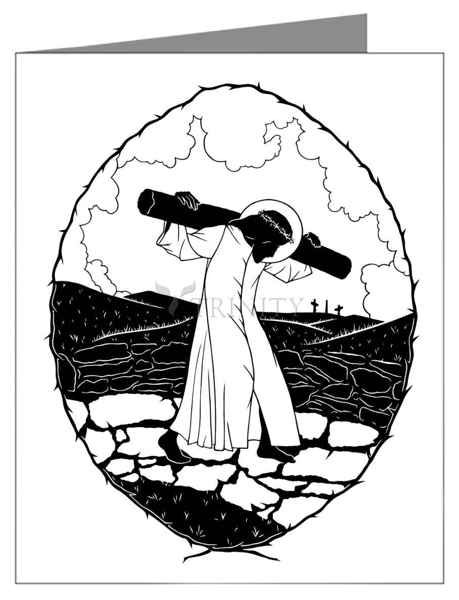 Carrying of the Cross - background view - Note Card by Dan Paulos - Trinity Stores