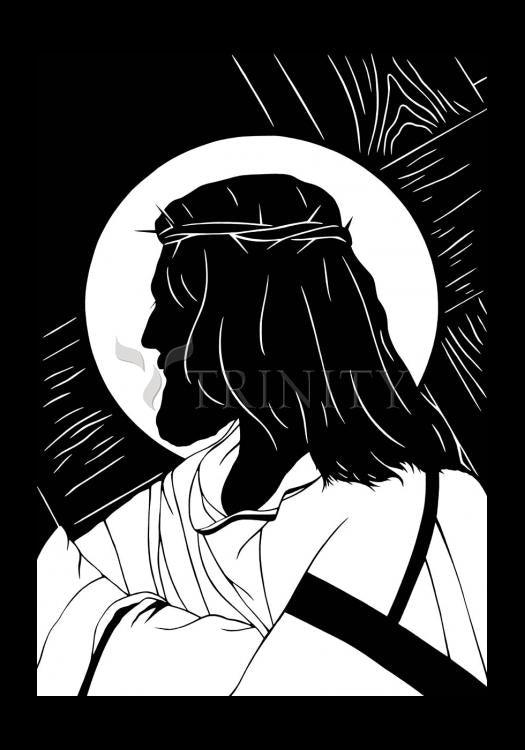 Carrying of the Cross - foreground view - Holy Card by Dan Paulos - Trinity Stores