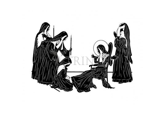 Death of St. Bernadette - Holy Card by Dan Paulos - Trinity Stores