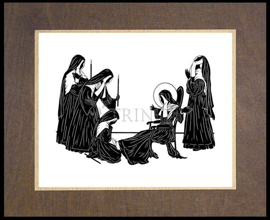 Death of St. Bernadette - Wood Plaque Premium by Dan Paulos - Trinity Stores