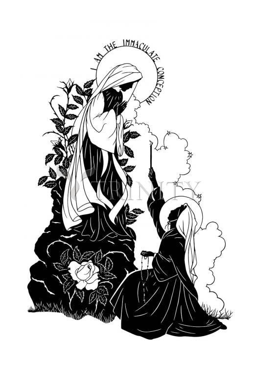 Our Lady and St. Bernadette of Lourdes - "I Love Thee, Madame" - Holy Card by Dan Paulos - Trinity Stores