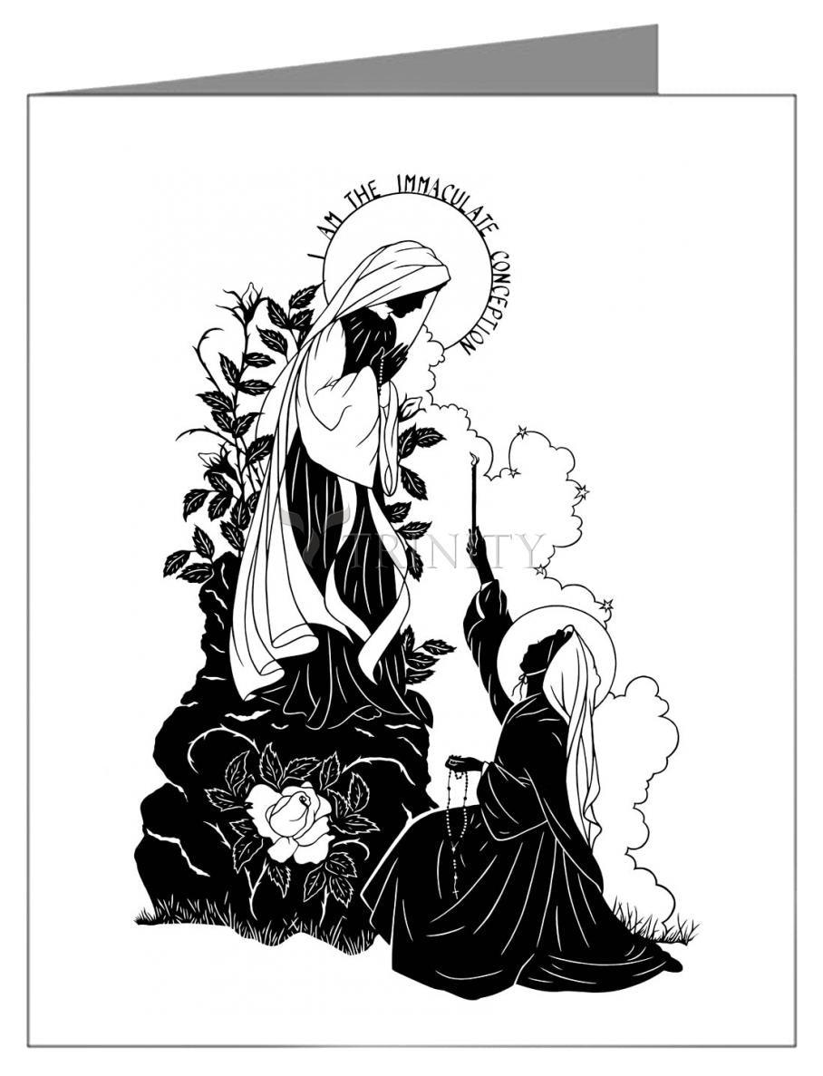 Our Lady and St. Bernadette of Lourdes - "I Love Thee, Madame" - Note Card Custom Text by Dan Paulos - Trinity Stores