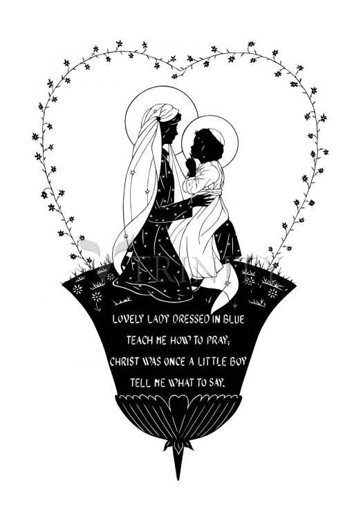 Lovely Lady Dressed in Blue - Holy Card by Dan Paulos - Trinity Stores