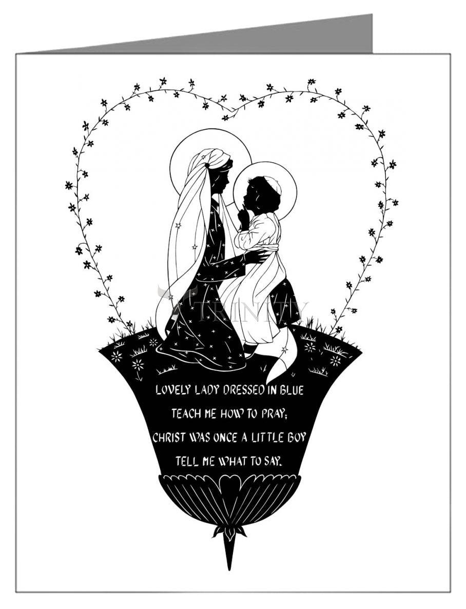 Lovely Lady Dressed in Blue - Note Card Custom Text by Dan Paulos - Trinity Stores