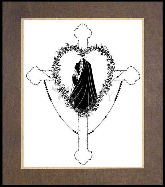 Our Lady of the Rosary - Wood Plaque Premium by Dan Paulos - Trinity Stores