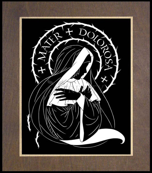 Mater Dolorosa - Mother of Sorrows - Wood Plaque Premium by Dan Paulos - Trinity Stores