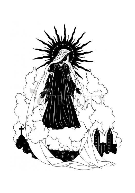 Our Lady, Queen of Peace - Holy Card by Dan Paulos - Trinity Stores