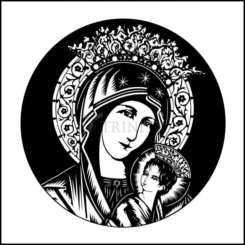 Our Lady of Perpetual Help - Detail - Wood Plaque by Dan Paulos - Trinity Stores
