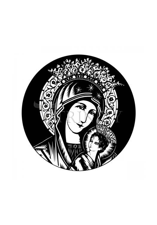 Our Lady of Perpetual Help - Detail - Holy Card by Dan Paulos - Trinity Stores