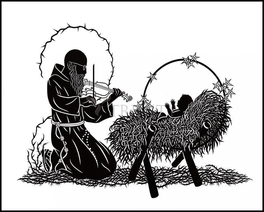 Bl. Solanus Casey and Infant Jesus - Wood Plaque by Dan Paulos - Trinity Stores