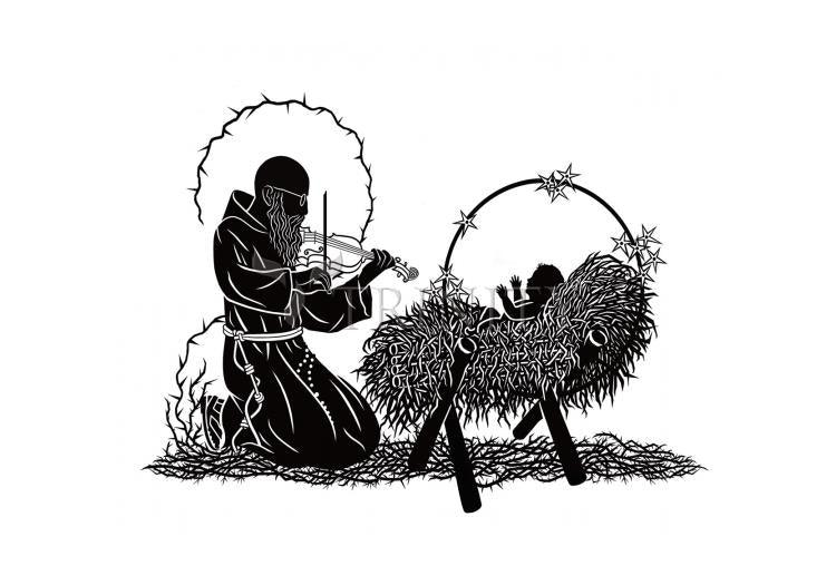 Bl. Solanus Casey and Infant Jesus - Holy Card by Dan Paulos - Trinity Stores