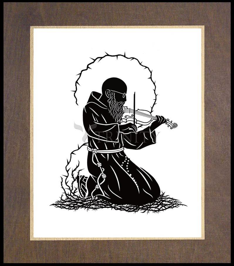 Bl. Solanus Casey Violin - Wood Plaque Premium by Dan Paulos - Trinity Stores