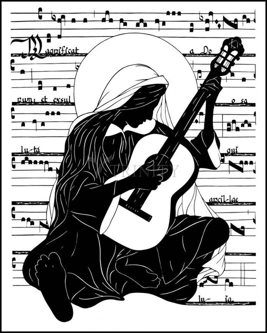 Magnificat - Guitar - Wood Plaque by Dan Paulos - Trinity Stores