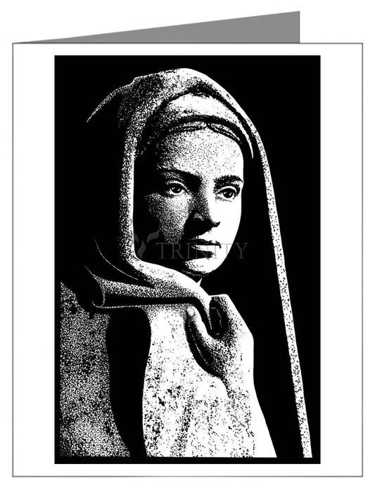 St. Bernadette in Lourdes, Drawing of Vilon's statue - Note Card by Dan Paulos - Trinity Stores