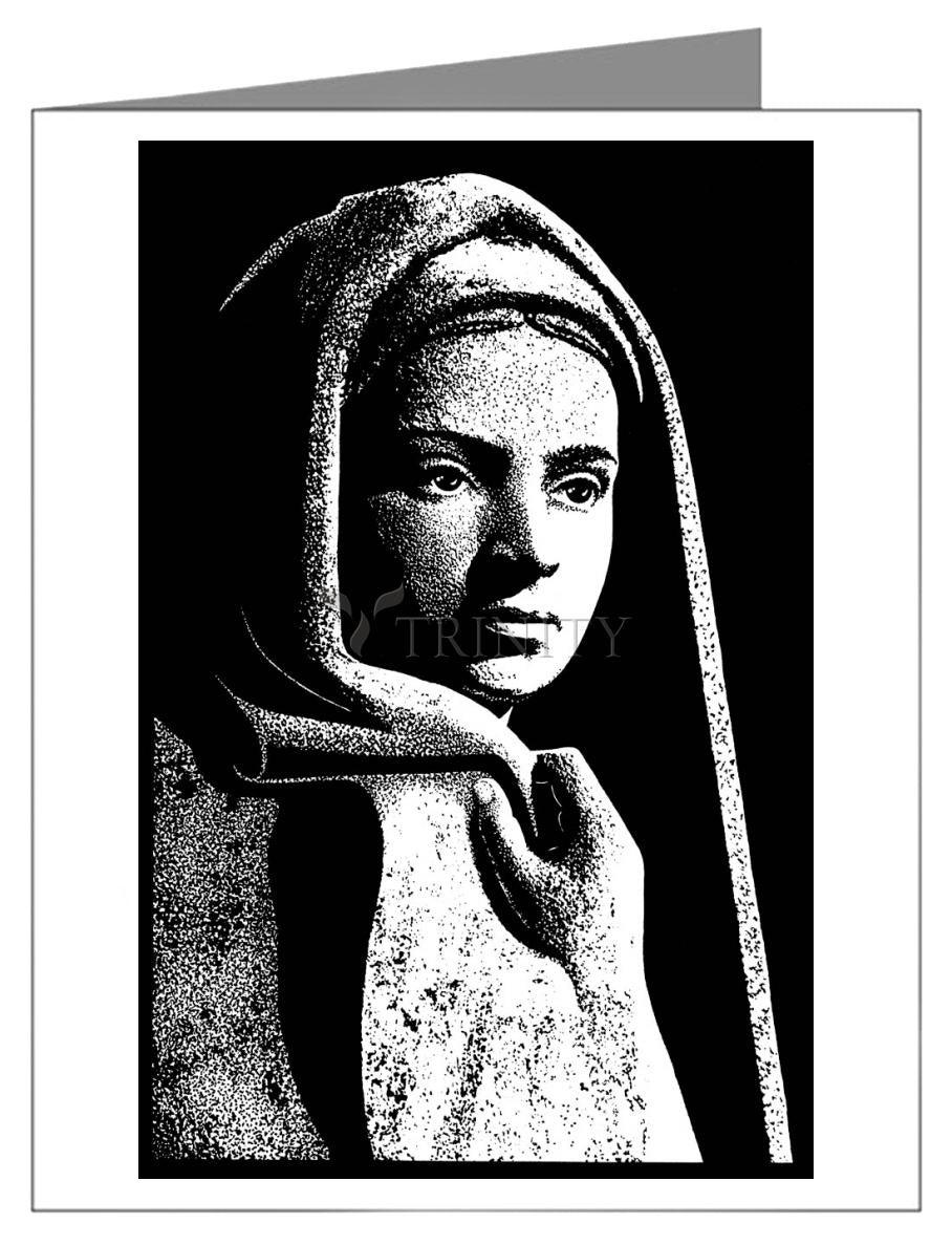 St. Bernadette in Lourdes, Drawing of Vilon's statue - Note Card Custom Text by Dan Paulos - Trinity Stores