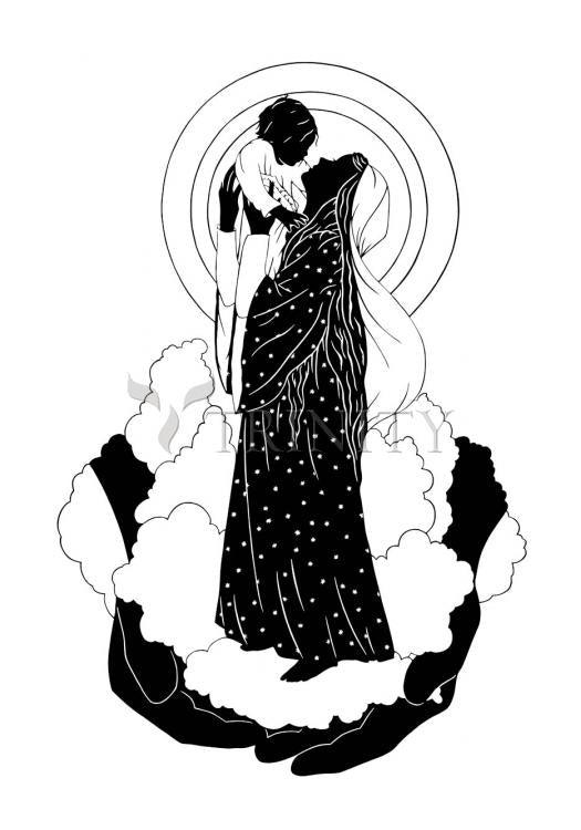 He's Put The Whole World In Her Hands - Holy Card by Dan Paulos - Trinity Stores