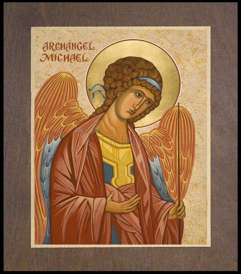 St. Michael Archangel - Wood Plaque Premium by Julie Lonneman - Trinity Stores