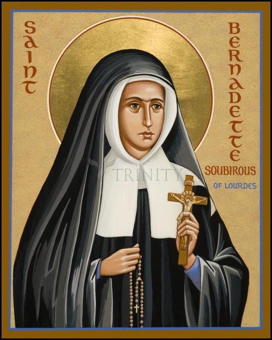 St. Bernadette of Lourdes - Wood Plaque by Julie Lonneman - Trinity Stores