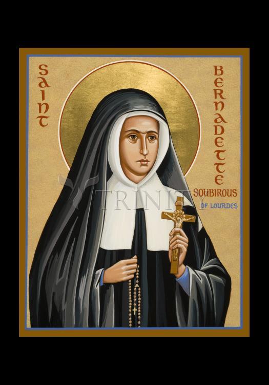 St. Bernadette of Lourdes - Holy Card by Julie Lonneman - Trinity Stores