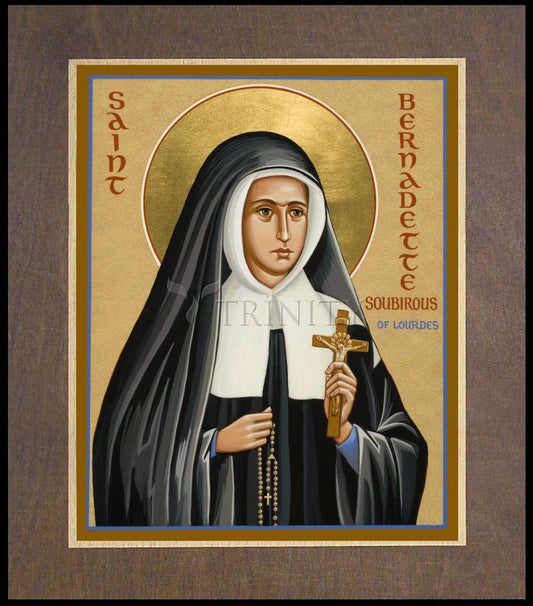 St. Bernadette of Lourdes - Wood Plaque Premium by Julie Lonneman - Trinity Stores