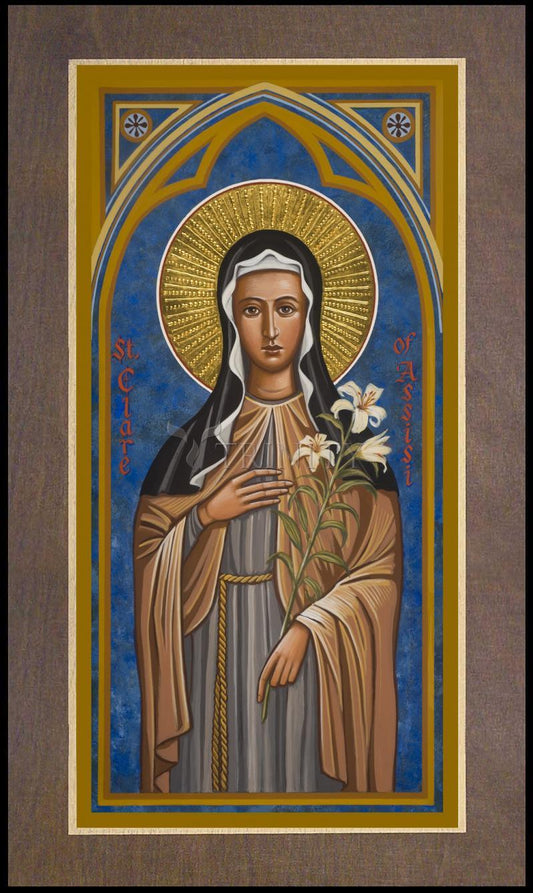 St. Clare of Assisi - Wood Plaque Premium by Julie Lonneman - Trinity Stores