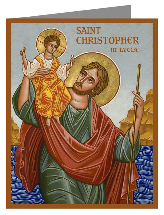 St. Christopher - Note Card Custom Text by Julie Lonneman - Trinity Stores