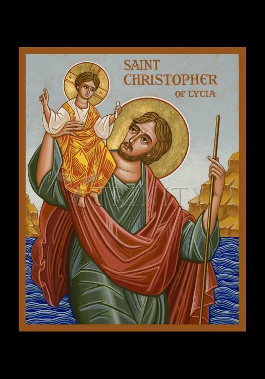 St. Christopher - Holy Card by Julie Lonneman - Trinity Stores