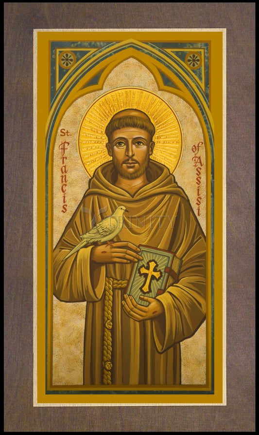 St. Francis of Assisi - Wood Plaque Premium by Julie Lonneman - Trinity Stores