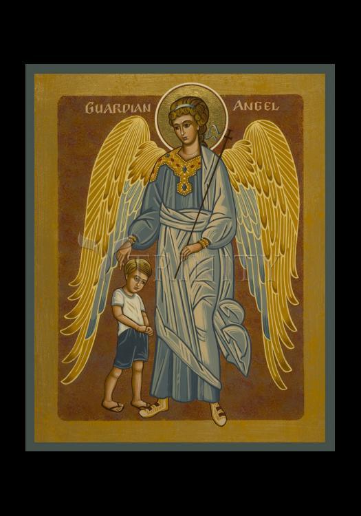 Guardian Angel with Boy - Holy Card by Julie Lonneman - Trinity Stores