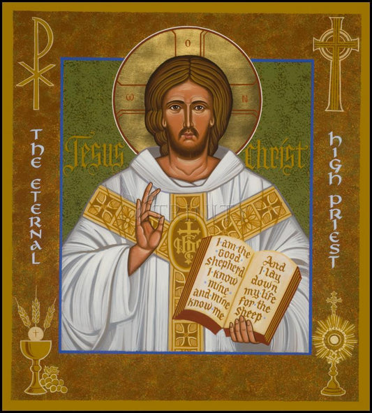 Jesus Christ - Eternal High Priest - Wood Plaque by Joan Cole - Trinity Stores