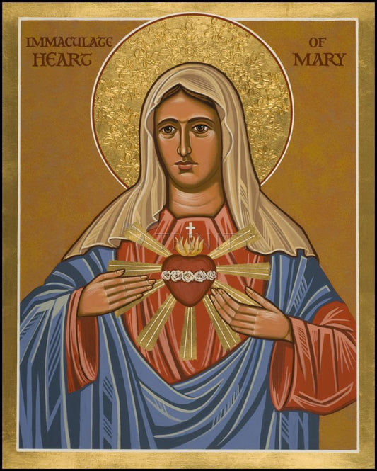 Immaculate Heart of Mary - Wood Plaque by Joan Cole - Trinity Stores