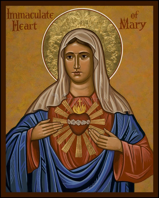Immaculate Heart of Mary - Wood Plaque by Joan Cole - Trinity Stores