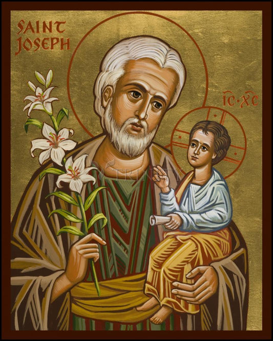 St. Joseph and Child Jesus - Wood Plaque by Julie Lonneman - Trinity Stores