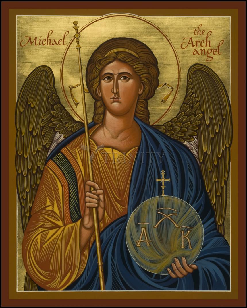 St. Michael Archangel - Wood Plaque by Julie Lonneman - Trinity Stores