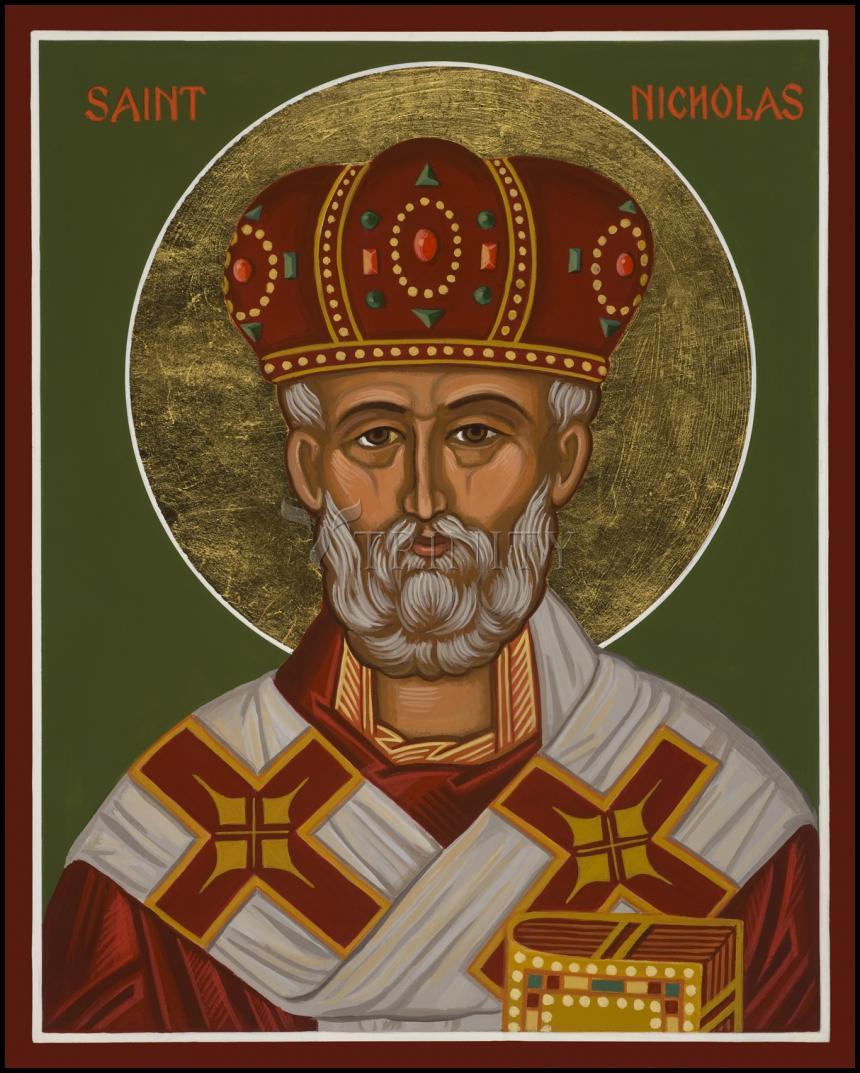 St. Nicholas - Wood Plaque by Julie Lonneman - Trinity Stores