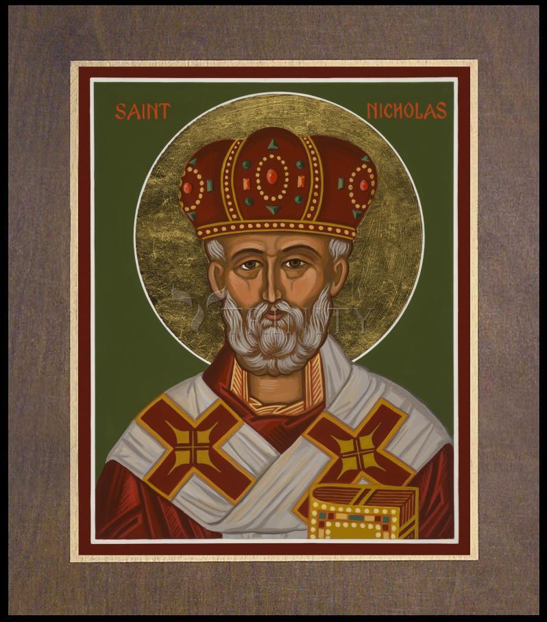 St. Nicholas - Wood Plaque Premium by Julie Lonneman - Trinity Stores