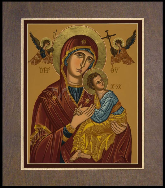 Our Lady of Perpetual Help - Virgin of Passion - Wood Plaque Premium by Julie Lonneman - Trinity Stores