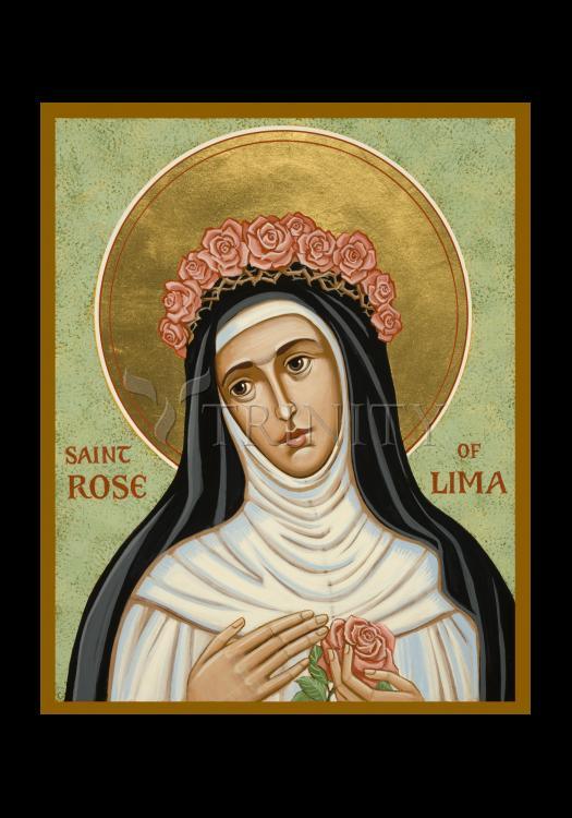 St. Rose of Lima - Holy Card by Julie Lonneman - Trinity Stores