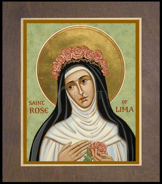 St. Rose of Lima - Wood Plaque Premium by Julie Lonneman - Trinity Stores