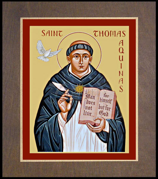 St. Thomas Aquinas - Wood Plaque Premium by Julie Lonneman - Trinity Stores