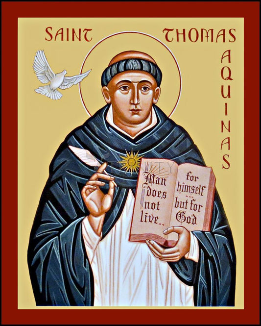 St. Thomas Aquinas - Wood Plaque by Julie Lonneman - Trinity Stores