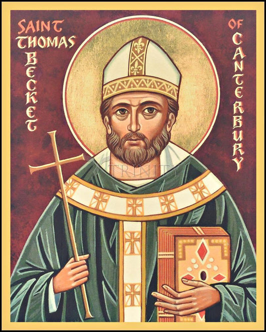 St. Thomas Becket - Wood Plaque by Julie Lonneman - Trinity Stores