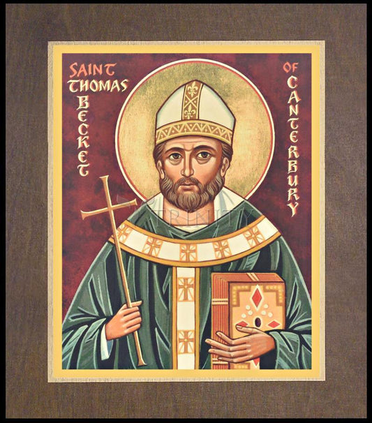 St. Thomas Becket - Wood Plaque Premium by Julie Lonneman - Trinity Stores